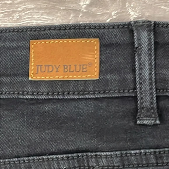 NWOT Judy Blue Leopard Patch Mid Rise Skinny Black Denim Jeans 22W - Picture 16 of 16